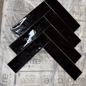 Monochrome Black Glossy 3x12 Wall Tile