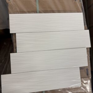 Glossy Arctic Ripple 4x16 White Tile